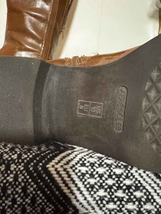 AEROSOLES Chestnut Brown Knee-High Leather Boots - Picture 4 of 5